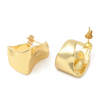 Rack Plating Brass Twist Stud Earrings EJEW-D068-06G-1
