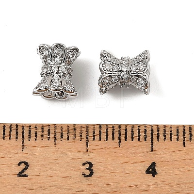 Brass Micro Pave Cubic Zirconia Beads KK-K374-21P-1