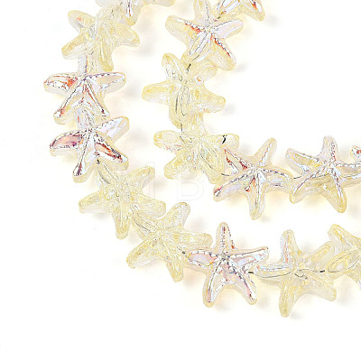 Baking Paint Electroplate Transparent Glass Beads Strands EGLA-N017-07-A05-1