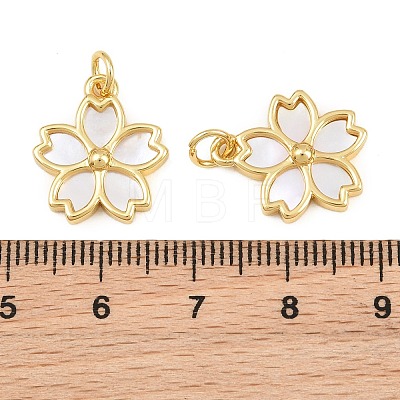 Brass with White Shell Pendants CU-CBA9482-04G-03-1