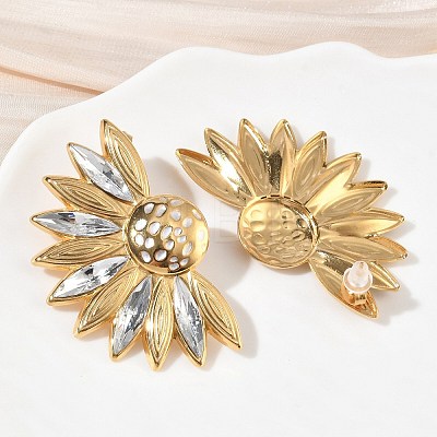 304 Stainless Steel Enamel Stud Earrings for Women SA-CBA7107-07G-1