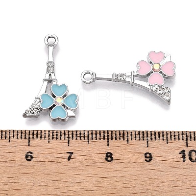 Rack Plating Alloy Rhinestone Pendants FIND-N005-25P-1