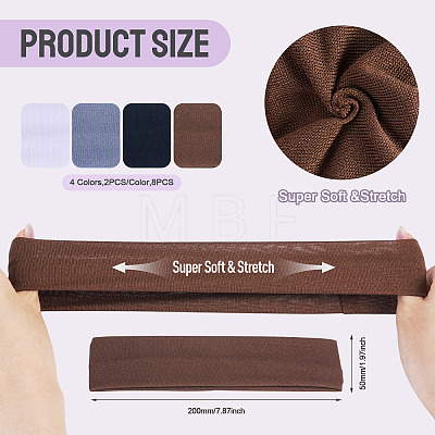 8Pcs 4 Colors Milk Silk Cloth Hair Bands OHAR-TAD0001-01D-1