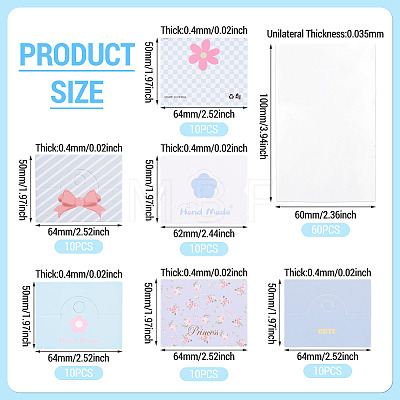 60Pcs 6 Styles Paper Foldable Header Cards CDIS-TA0001-52-1