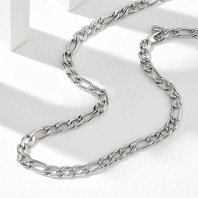 6MM 304 Stainless Steel Figaro Chain Necklaces NJEW-G203-02P-1