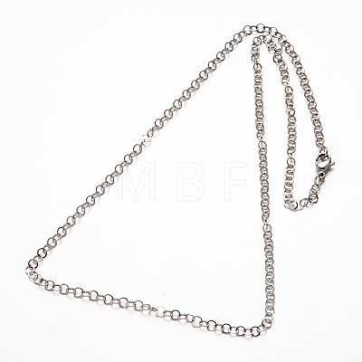 304 Stainless Steel Rolo Chain Necklaces NJEW-L349-02P-1