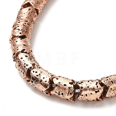 Electroplated Natural Lava Rock Beads Strands G-G984-03R-1