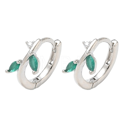 Brass Micro Pave Cubic Zirconia Hoop Earrings for Women EJEW-A167-12P-1