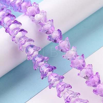 Transparent Glass Beads Strands LAMP-H061-01A-01-1