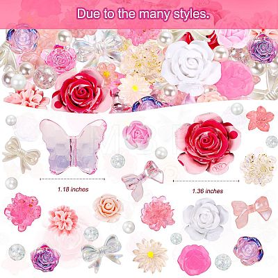 50G Resin Acrylic DIY Accessories Simulation Baroque Style Rose Halo Dyed Mixed Flower DIY Accessories JX581E-1