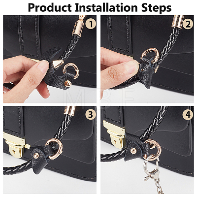 WADORN 2 Pairs 2 Colors Leather Undamaged Bag Triangle Buckle Connector FIND-WR0010-77A-1