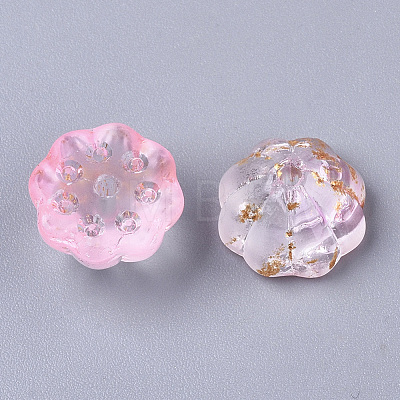 Two Tone Transparent Spray Painted Glass Beads X-GLAA-N035-06A-G02-1
