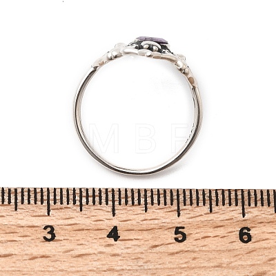 925 Sterling Silver Micro Pave Cubic Zirconia Finger Rings RJEW-P171-01P-1