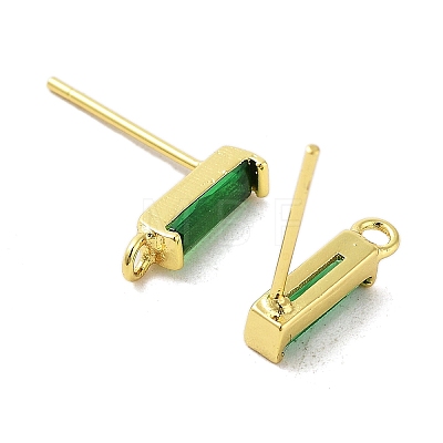 Brass Micro Pave Cubic Zirconia Earring Findings KK-A205-10G-01-1