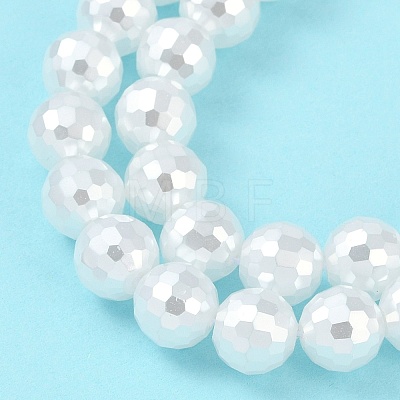 Electroplated Shell Pearl Beads Strands BSHE-C007-A01-02-1