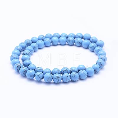 Synthetic Turquoise Beads Strands G-F531-4mm-J03-1