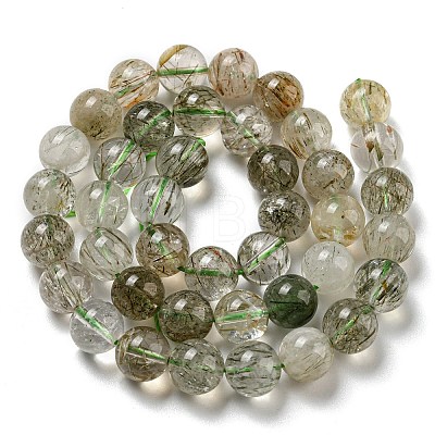 Natural Green Rutilated Quartz Beads Strands G-A219-A03-04-1