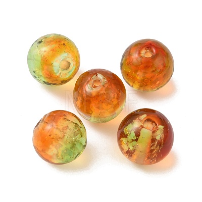 Handmade Gold Sand Lampwork Beads LAMP-WH0001-10B-1