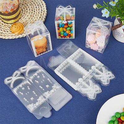 CRASPIRE 40Pcs 2 Styles Foldable Transparent PVC Boxes CON-CP0001-014-1