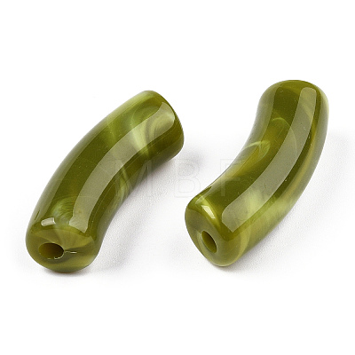 Opaque Two Tone Color Acrylic Beads MACR-ZX023-01A-1