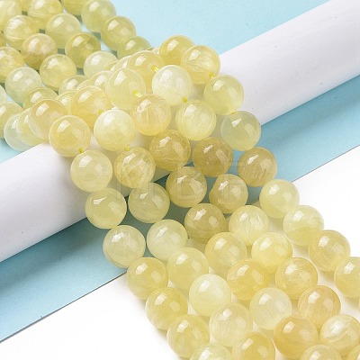 Electroplated Natural Yellow Selenite Beads Strands G-N328-025E-03-1-1