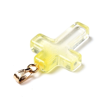 Two Tone Transparent Glass Pendants GLAA-A004-02G-1