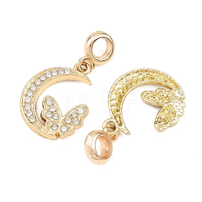 Alloy Crystal Rhinestone European Dangle Charms AL-CBAC2D3-10G-1