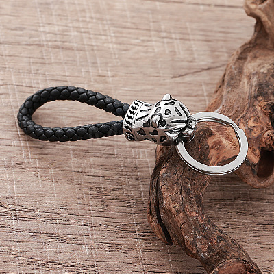 Braided PU Leather Keychains RO3493-1