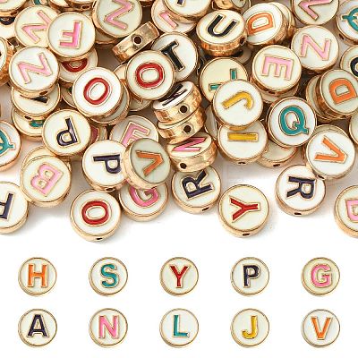 Alloy Enamel Letter Beads ENAM-CJ0001-24-1