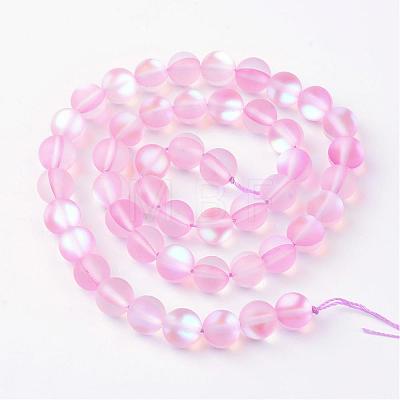 Synthetic Moonstone Beads Strands G-R375-10mm-A12-1