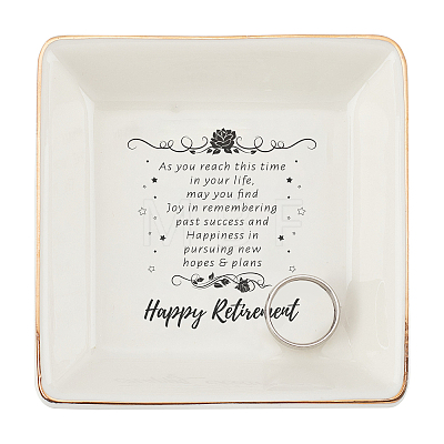 Porcelain Square Ring Holder DJEW-WH0013-012-1