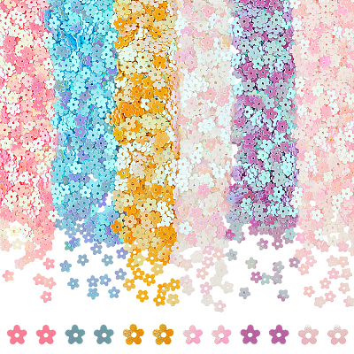 180G 6 Colors Plastic Sequins Beads PVC-CP0001-03-1