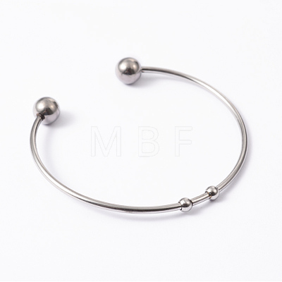 Fashion 304 Stainless Steel Cuff Bangles Torque Bangles BJEW-H473-01P-1