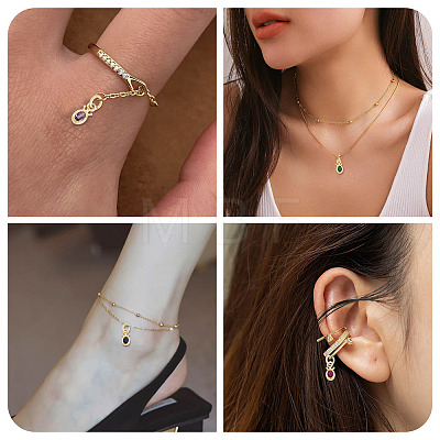 20Pcs 4 Colors Brass Cubic Zirconia Charms KK-TA0009-13C-1