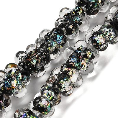 Handmade Dichroic Foil Glass Beads Strands DICH-U001-04B-1