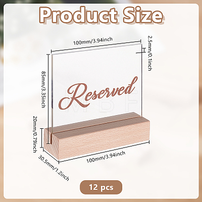 1 Set 12Pcs Transparent Acrylic Guest Reservation Table Number DIY-GO0003-16-1