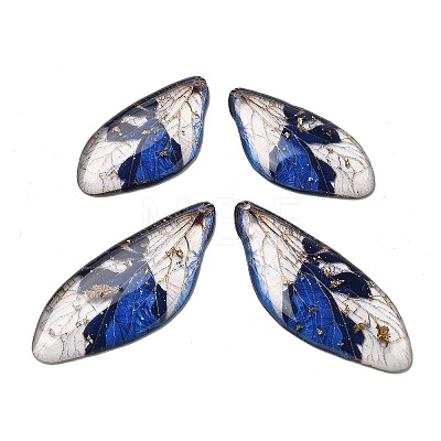 4Pcs Transparent Epoxy Resin Butterfly Wings Pendants RESI-C057-03A-1