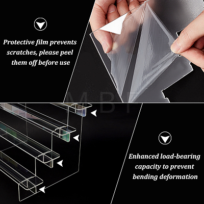 4-Tier Transparent Acrylic Minifigures Display Risers ODIS-WH0043-15B-1