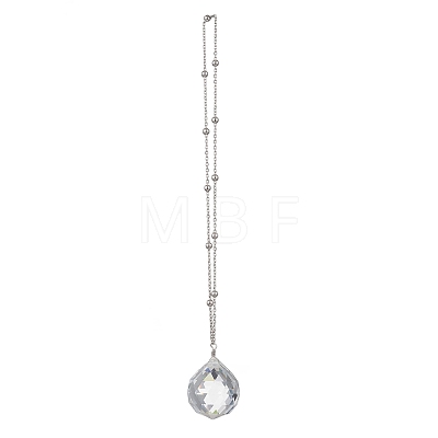Glass Round Window Hanging Suncatchers HJEW-JM04522-02-1