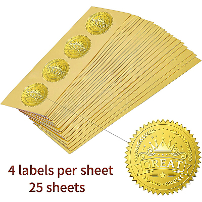 Self Adhesive Gold Foil Embossed Stickers DIY-WH0211-105-1