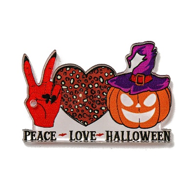 Halloween Printed Acrylic Pendants OACR-P026-D05-1