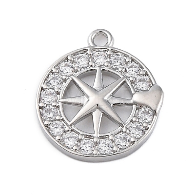 Brass Micro Pave Cubic Zirconia Pendants KK-P289-05P-1