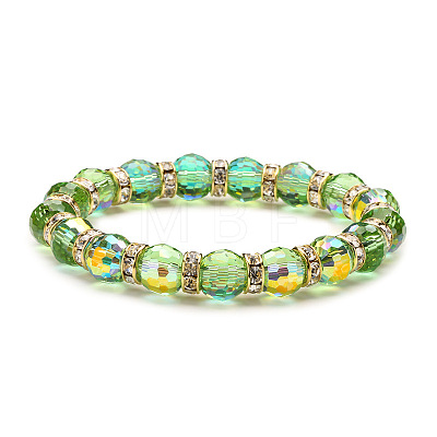 UV Plating Glass Beads Stretch Bracelets for Women FY7008-7-1