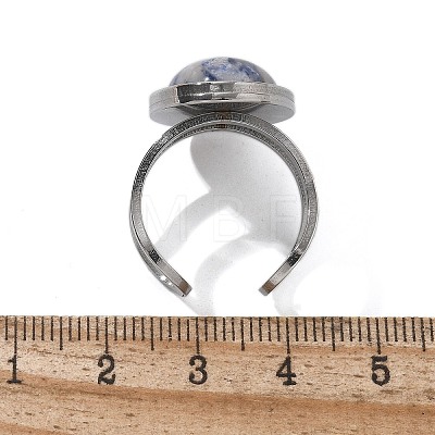 Oval Natural Sodalite Finger Rings RJEW-M062-02P-05-1