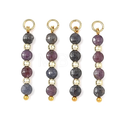 Natural Red Corundum/Ruby and Sapphire Pendants PALLOY-JF05936-1