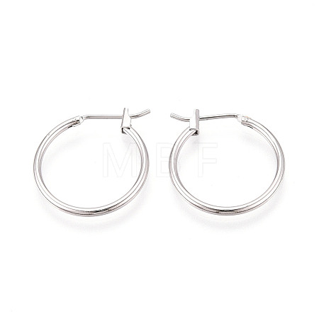 304 Stainless Steel Hoop Earrings EJEW-T048-25B-P-1
