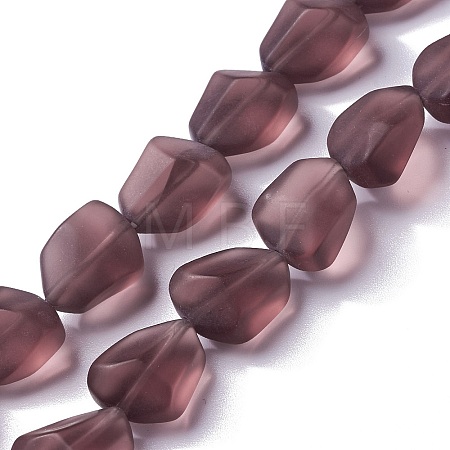 Transparent Frosted Glass Beads Strands FGLA-S001-02A-1
