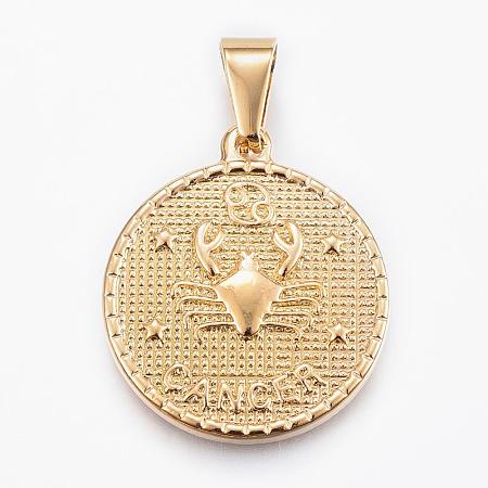Real 18K Gold Plated 304 Stainless Steel Pendants STAS-H372-01A-1