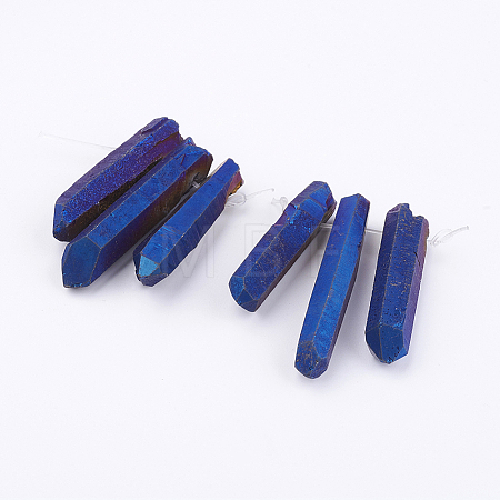 Electroplated Natural Quartz Crystal Graduated Beads Strands X-G-P315-A06-1
