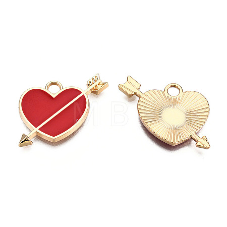Light Gold Plated Alloy Pendants X-ENAM-T009-35A-1